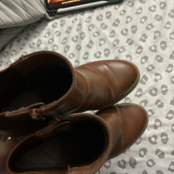 Universal Thread | Brown Pleather Ankle Boots - Picture 3 of 5